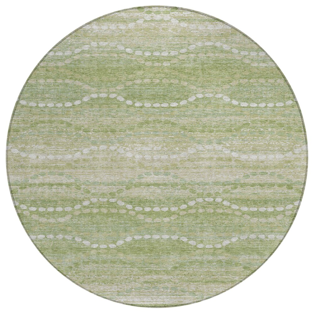 Machine Washable Indoor/Outdoor Chantille ACN2030 Sage 8' x 8' Round Rug. Picture 1