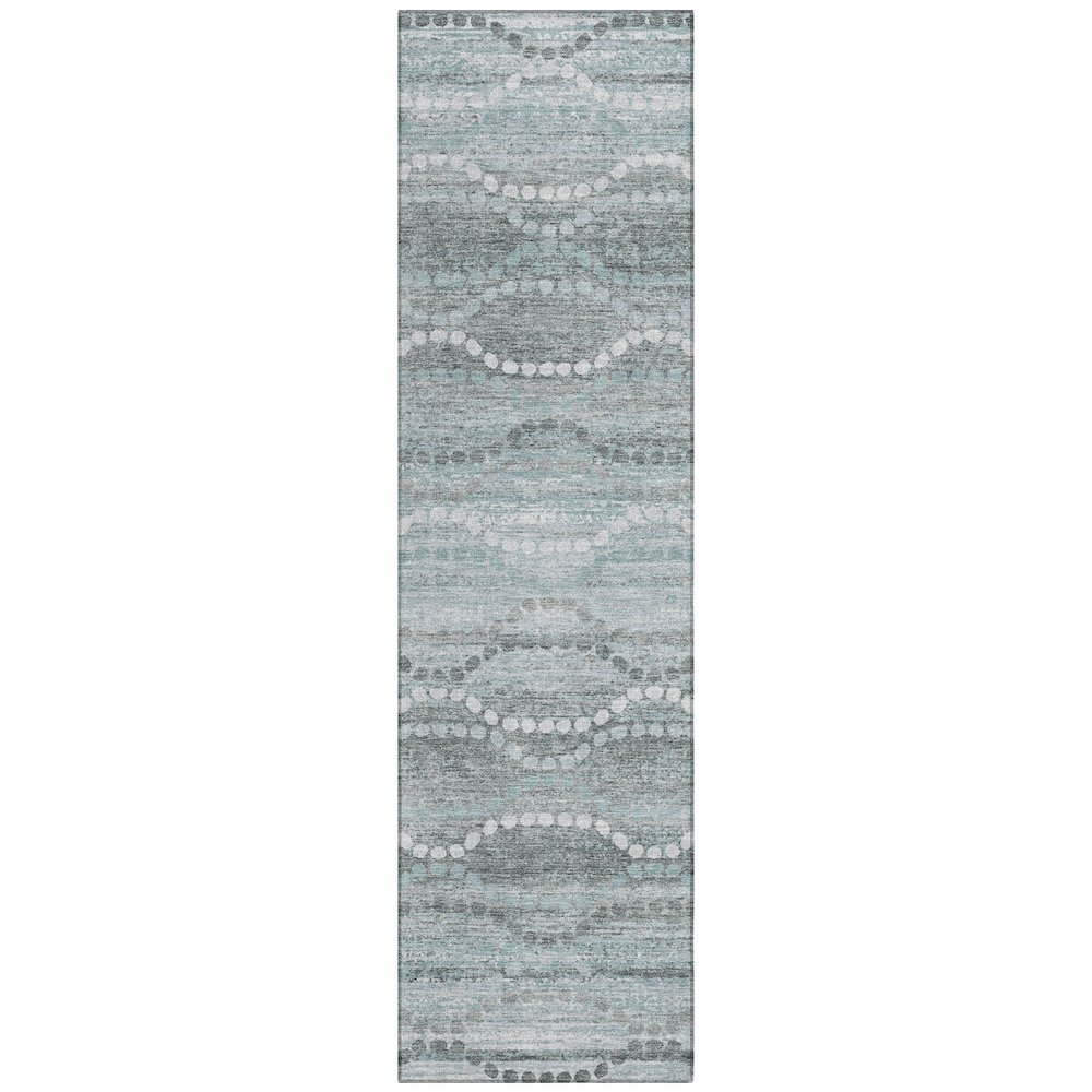 Machine Washable Indoor/Outdoor Chantille ACN2030 Teal 2'3" x 7'6" Runner Rug. Picture 1