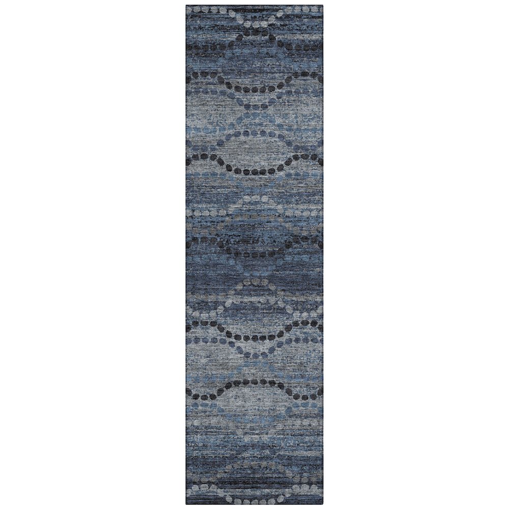 Machine Washable Indoor/Outdoor Chantille ACN2031 Navy 2'3" x 7'6" Runner Rug. Picture 1