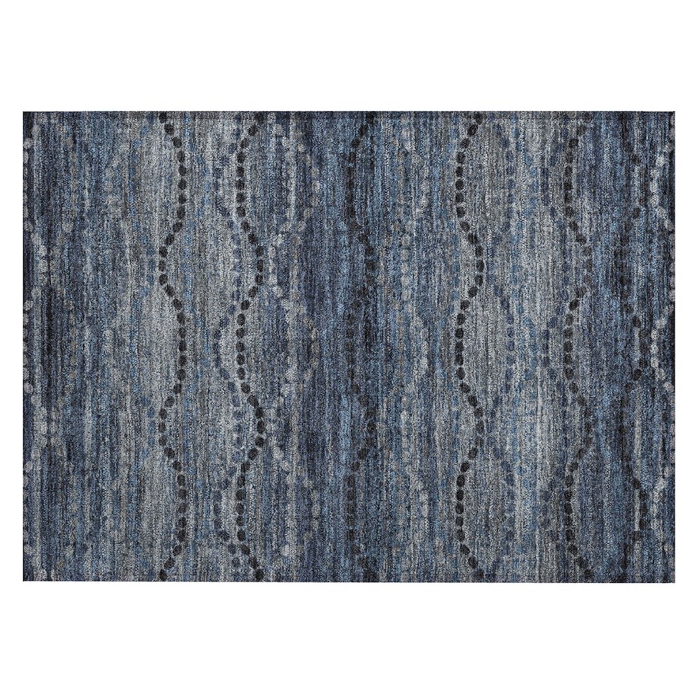 Machine Washable Indoor/Outdoor Chantille ACN2031 Navy 1'8" x 2'6" Rug. Picture 1