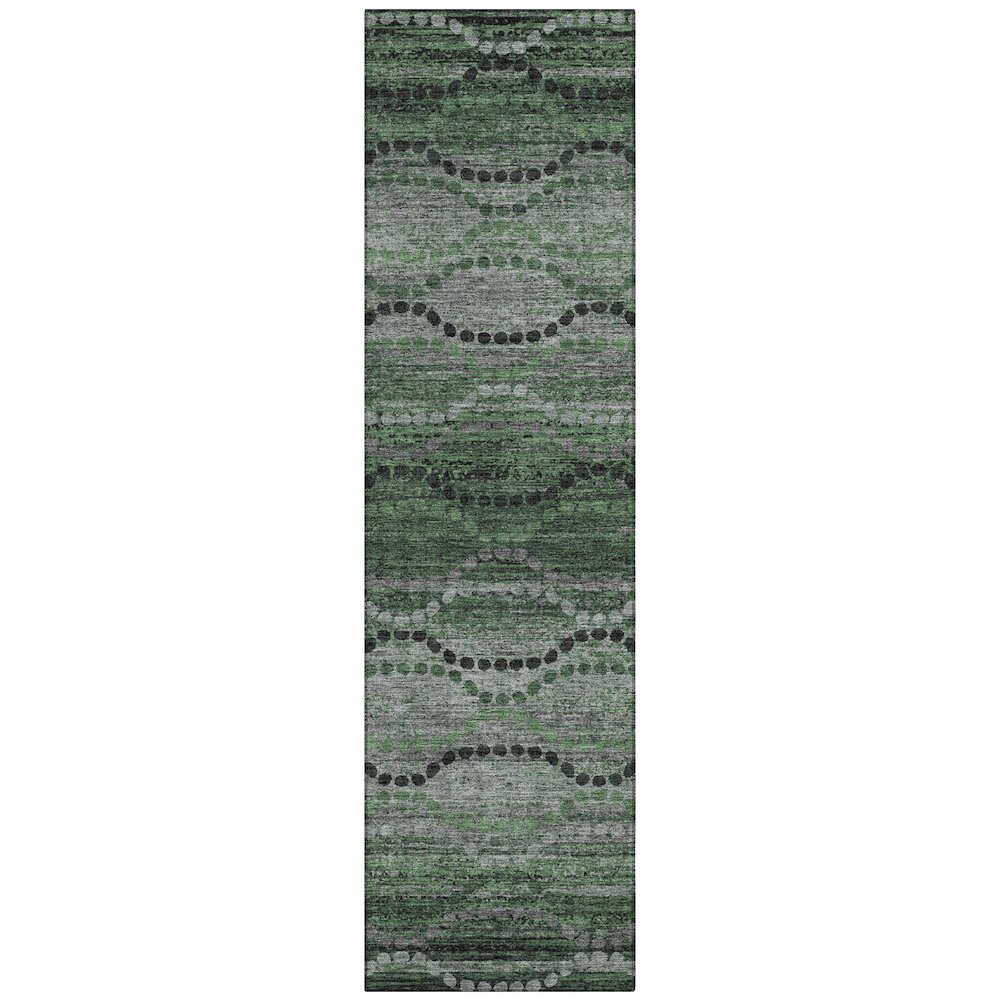 Machine Washable Indoor/Outdoor Chantille ACN2031 Olive 2'3" x 7'6" Runner Rug. Picture 1