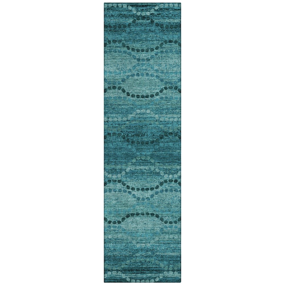 Machine Washable Indoor/Outdoor Chantille ACN2031 Turquoise 2'3"x7'6" Runner Rug. Picture 1