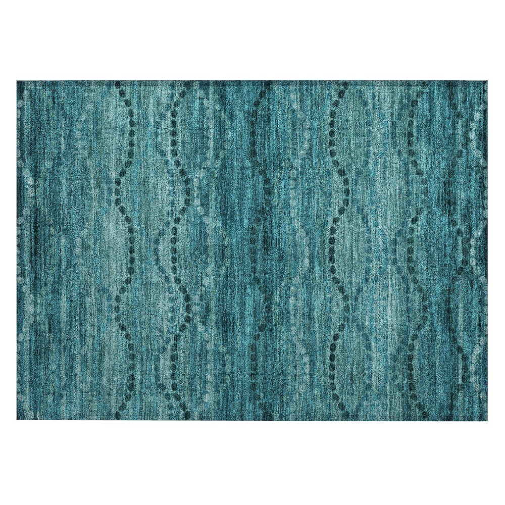 Machine Washable Indoor/Outdoor Chantille ACN2031 Turquoise 1'8" x 2'6" Rug. Picture 1