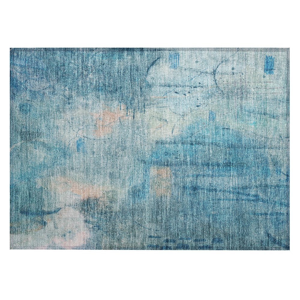 Machine Washable Indoor/Outdoor Chantille ACN2032 Blue 1'8" x 2'6" Rug. Picture 1