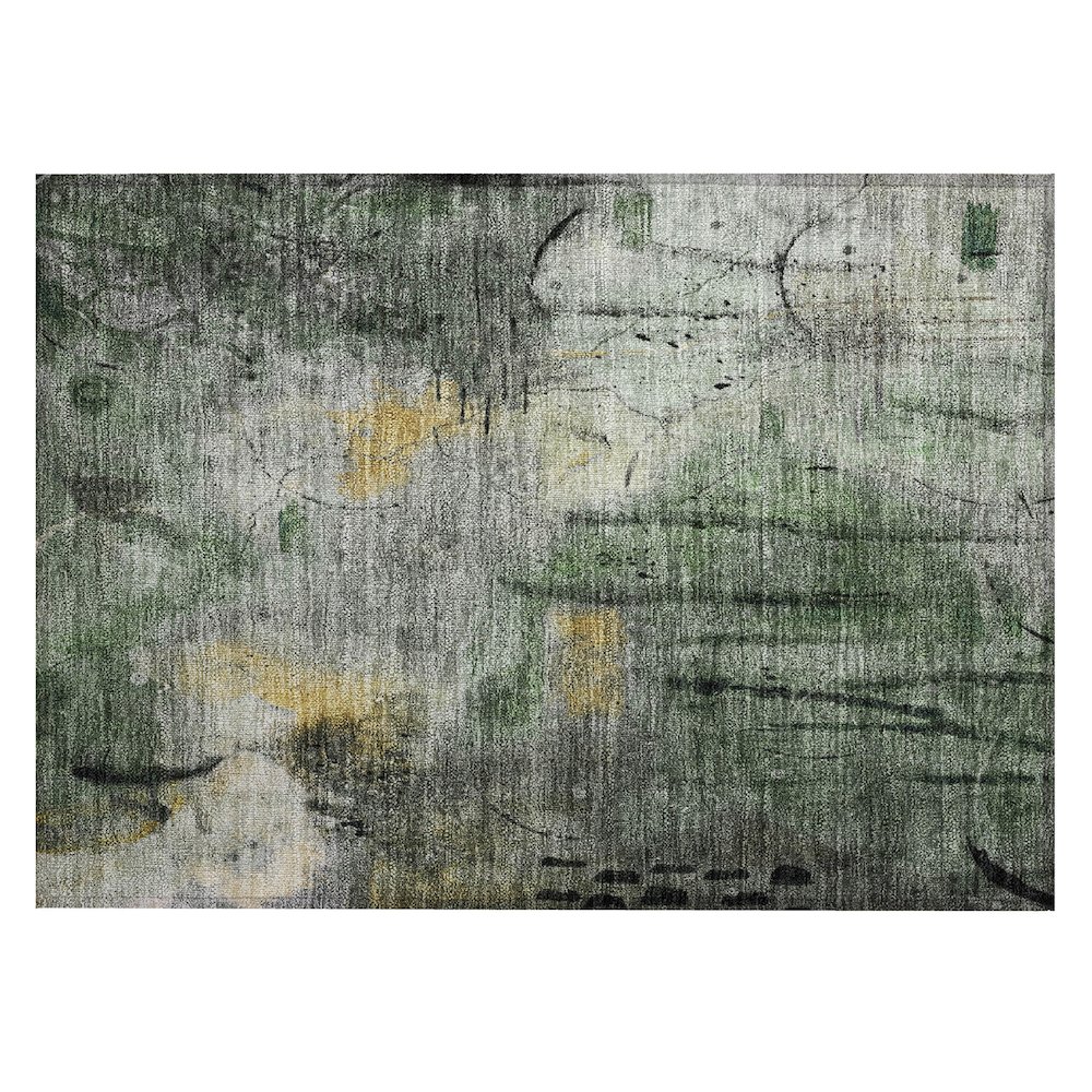 Machine Washable Indoor/Outdoor Chantille ACN2032 Pewter 1'8" x 2'6" Rug. Picture 1