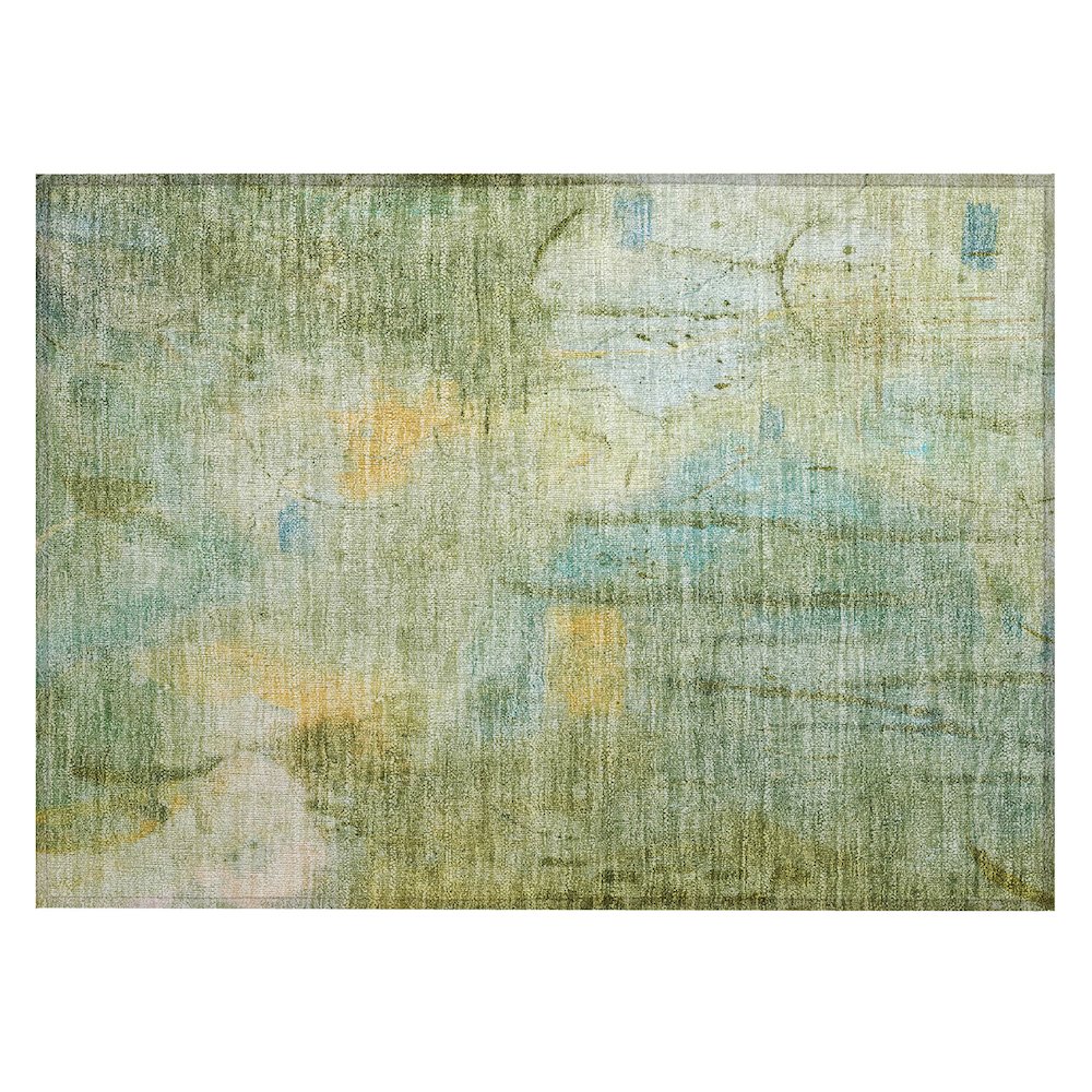 Machine Washable Indoor/Outdoor Chantille ACN2032 Sage 1'8" x 2'6" Rug. Picture 1