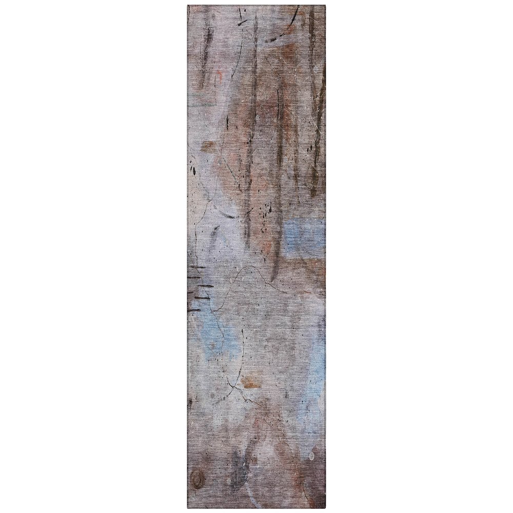 Machine Washable Indoor/Outdoor Chantille ACN2032 Taupe 2'3" x 7'6" Runner Rug. Picture 1