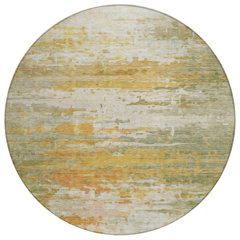 Machine Washable Indoor/Outdoor Chantille ACN2034 Aloe 8' x 8' Round Rug. Picture 1