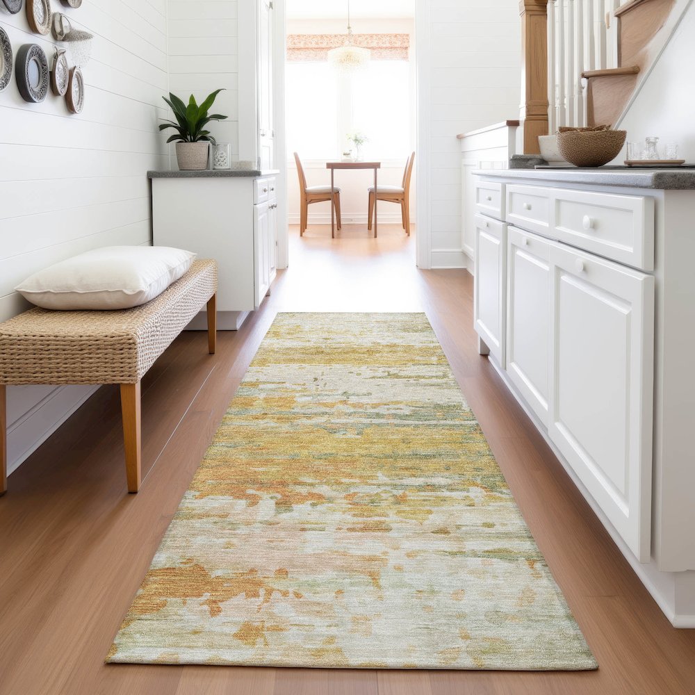 Machine Washable Indoor/Outdoor Chantille ACN2034 Aloe 2'3" x 7'6" Runner Rug. Picture 5