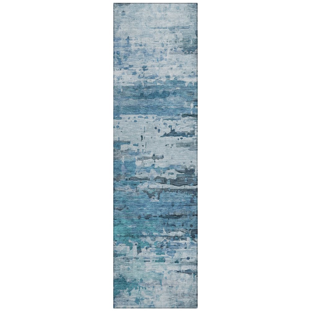 Machine Washable Indoor/Outdoor Chantille ACN2034 Blue 2'3" x 7'6" Runner Rug. Picture 1