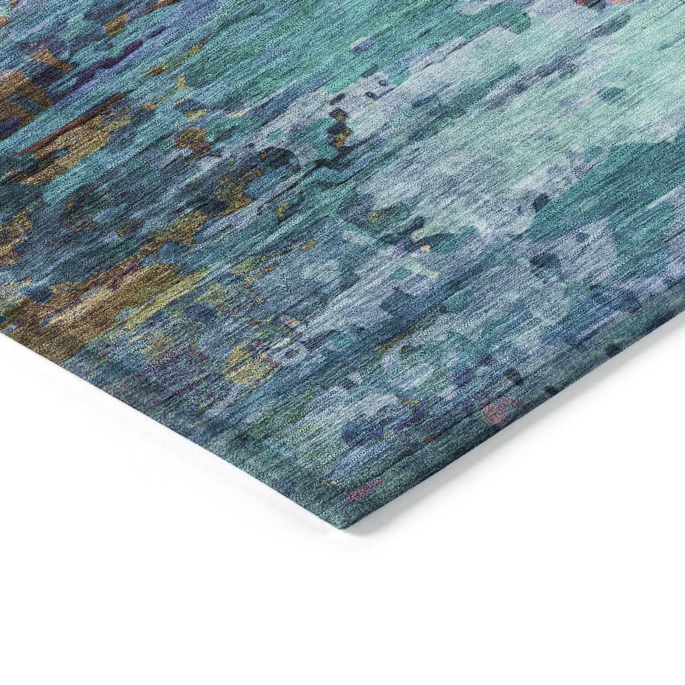 Machine Washable Indoor/Outdoor Chantille ACN2035 Blue 1'8" x 2'6" Rug. Picture 3