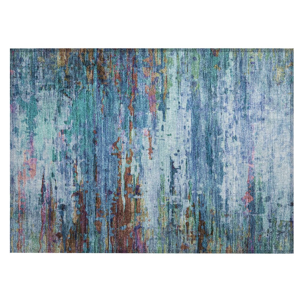 Machine Washable Indoor/Outdoor Chantille ACN2035 Blue 1'8" x 2'6" Rug. Picture 1
