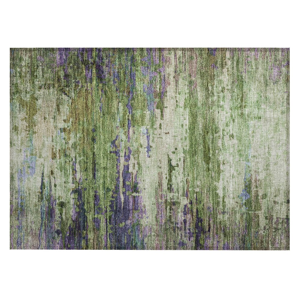 Machine Washable Indoor/Outdoor Chantille ACN2035 Green 1'8" x 2'6" Rug. Picture 1