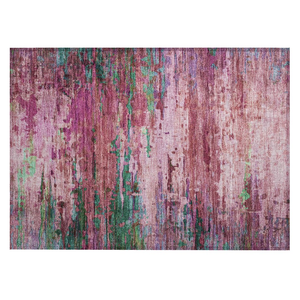 Machine Washable Indoor/Outdoor Chantille ACN2035 Pink 1'8" x 2'6" Rug. Picture 1