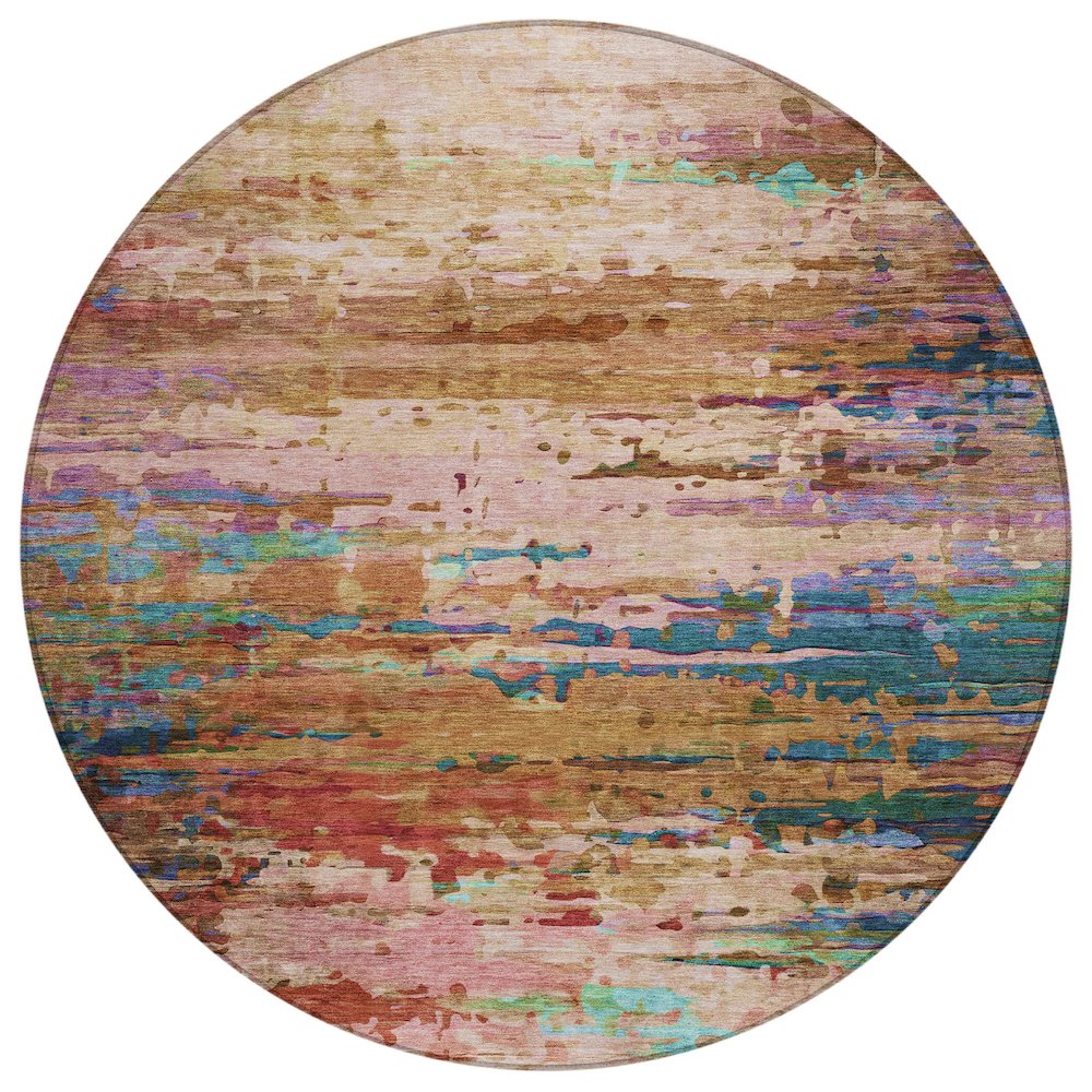 Machine Washable Indoor/Outdoor Chantille ACN2035 Sage 8' x 8' Round Rug. Picture 1