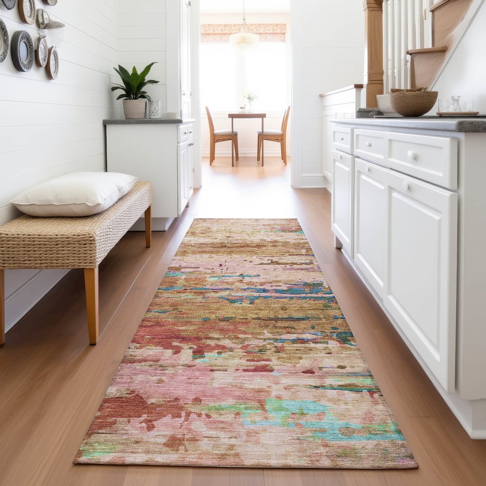 Machine Washable Indoor/Outdoor Chantille ACN2035 Sage 2'3" x 7'6" Runner Rug. Picture 5
