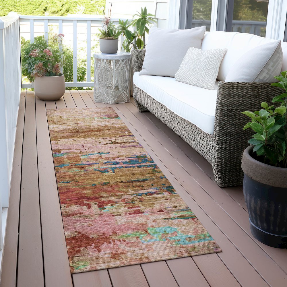 Machine Washable Indoor/Outdoor Chantille ACN2035 Sage 2'3" x 7'6" Runner Rug. Picture 6