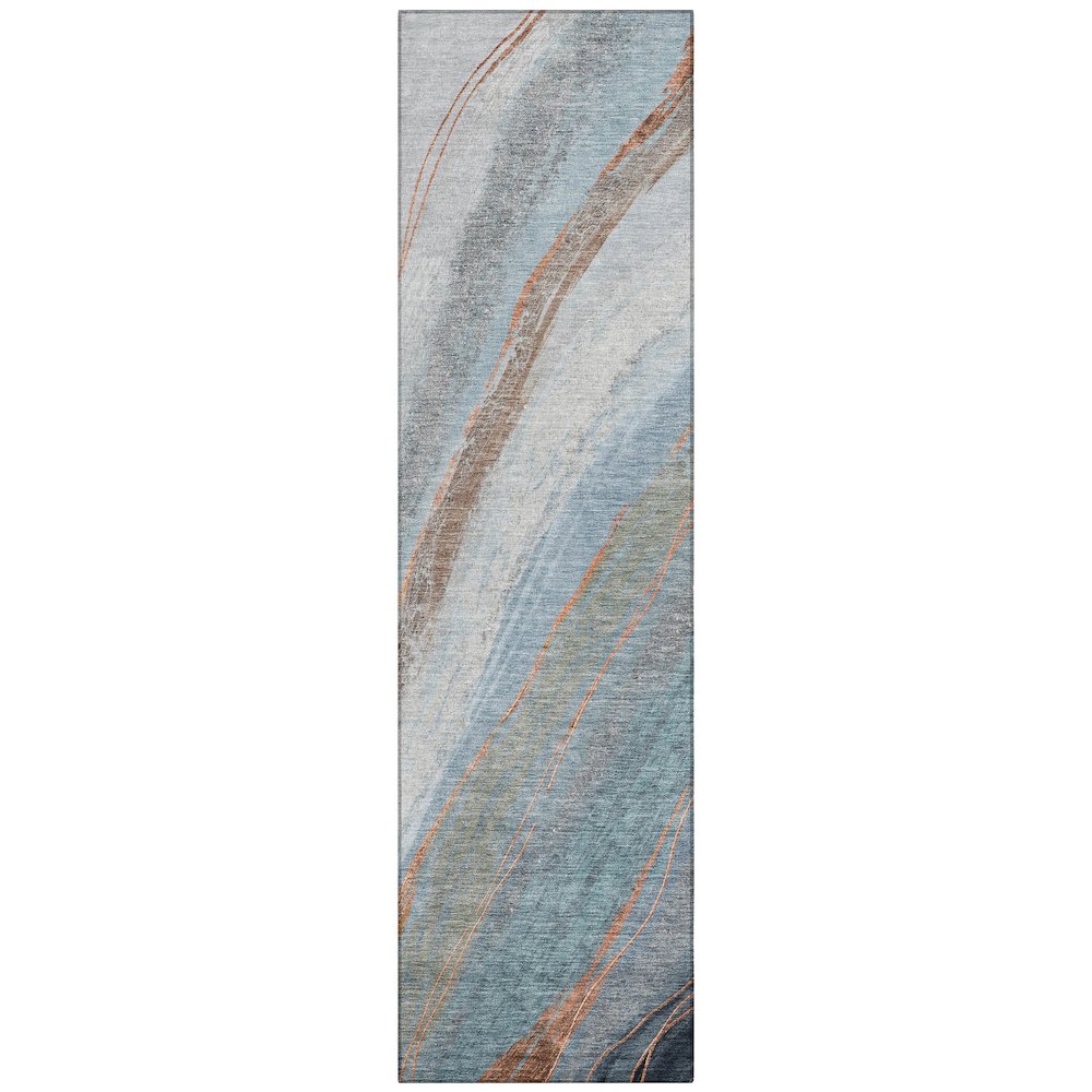 Machine Washable Indoor/Outdoor Chantille ACN2036 Blue 2'3" x 7'6" Runner Rug. Picture 1