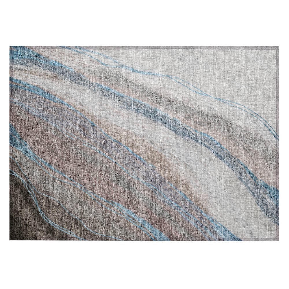 Machine Washable Indoor/Outdoor Chantille ACN2036 Brown 1'8" x 2'6" Rug. Picture 1