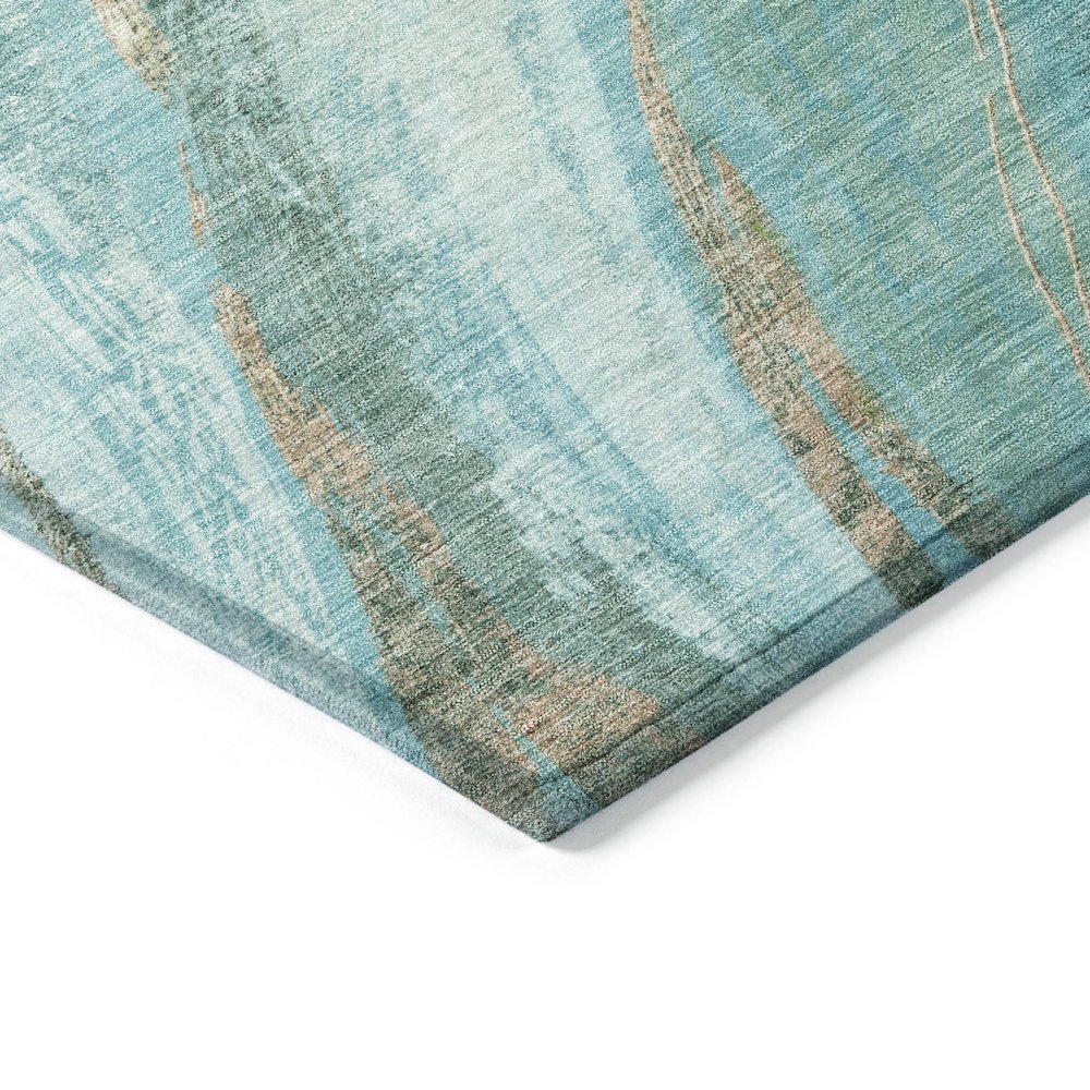 Machine Washable Indoor/Outdoor Chantille ACN2036 Turquoise 1'8" x 2'6" Rug. Picture 3