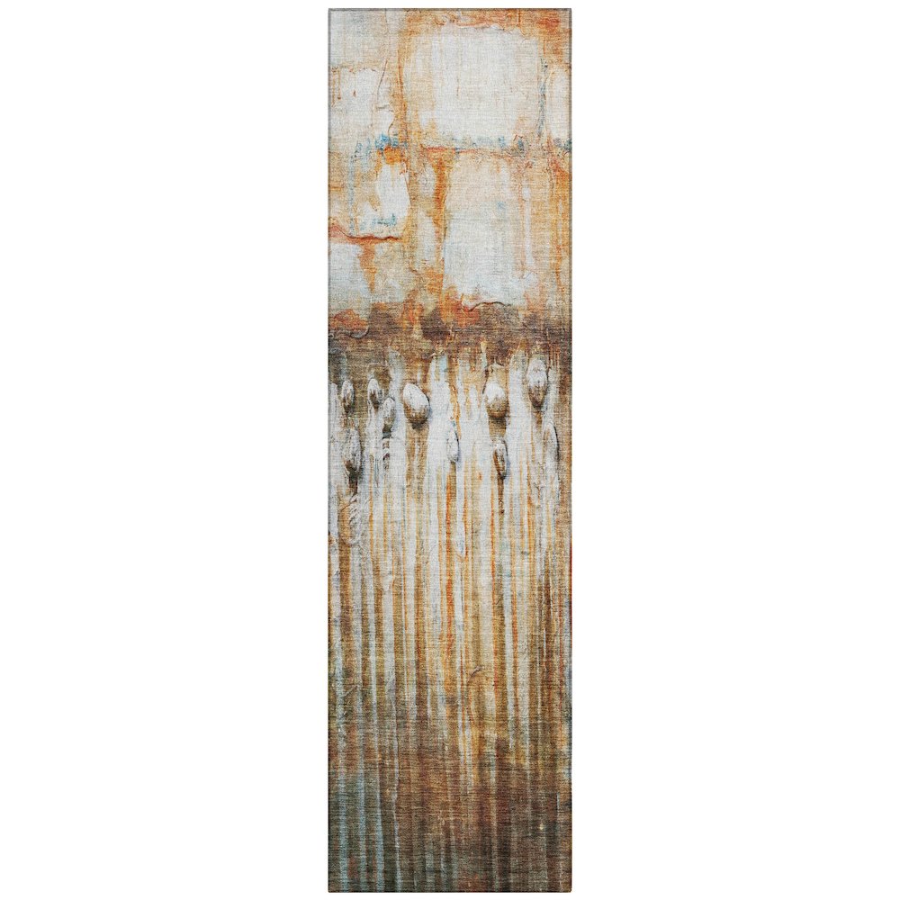 Machine Washable Indoor/Outdoor Chantille ACN2038 Paprika 2'3" x 7'6" Runner Rug. Picture 1