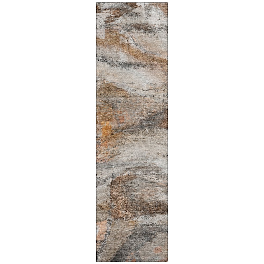 Machine Washable Indoor/Outdoor Chantille ACN2039 Brown 2'3" x 7'6" Runner Rug. Picture 1