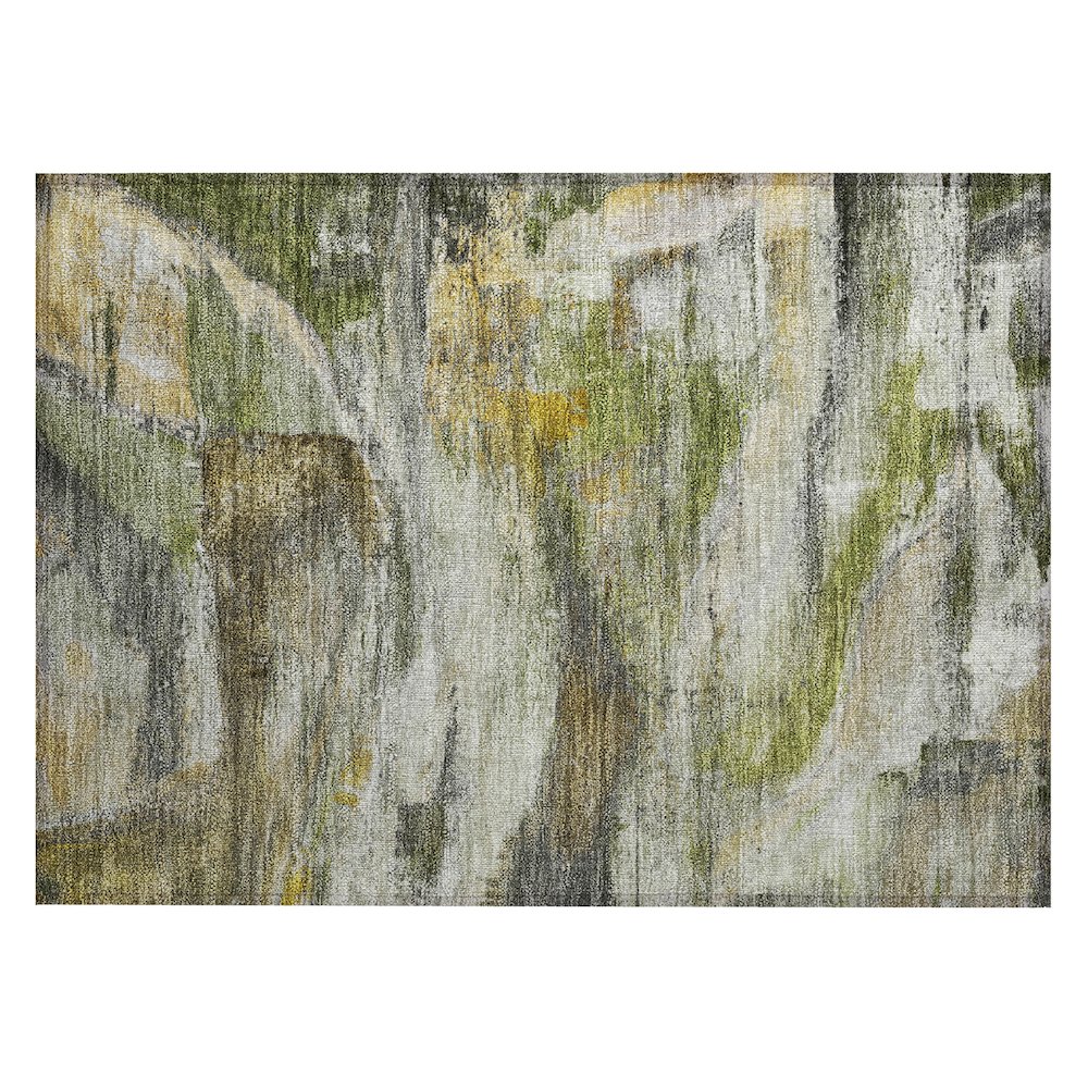 Machine Washable Indoor/Outdoor Chantille ACN2039 Olive 1'8" x 2'6" Rug. Picture 1