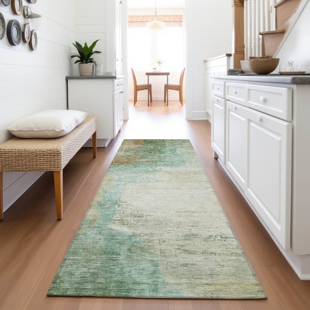 Machine Washable Indoor/Outdoor Chantille ACN2041 Aloe 2'3" x 7'6" Runner Rug. Picture 5