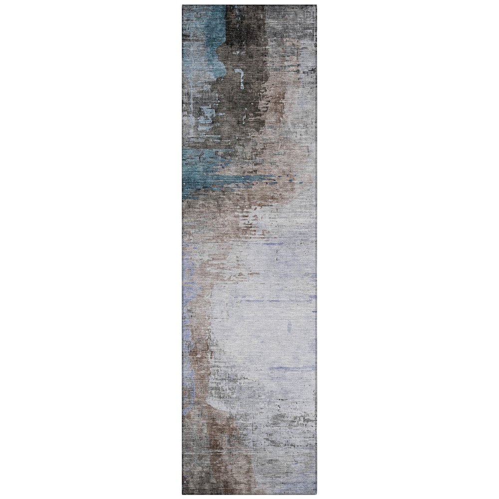 Machine Washable Indoor/Outdoor Chantille ACN2041 Brown 2'3" x 7'6" Runner Rug. Picture 1