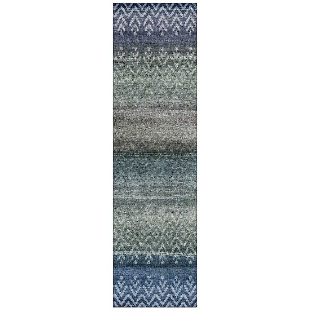 Machine Washable Indoor/Outdoor Chantille ACN2042 Blue 2'3" x 7'6" Runner Rug. Picture 1