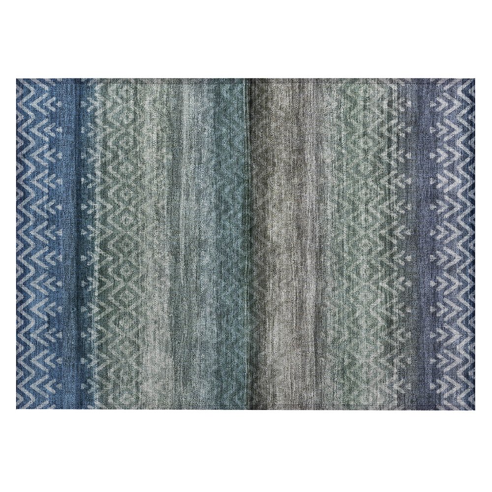 Machine Washable Indoor/Outdoor Chantille ACN2042 Blue 1'8" x 2'6" Rug. Picture 1