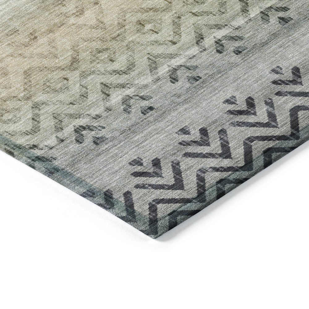 Machine Washable Indoor/Outdoor Chantille ACN2042 Gray 1'8" x 2'6" Rug. Picture 3