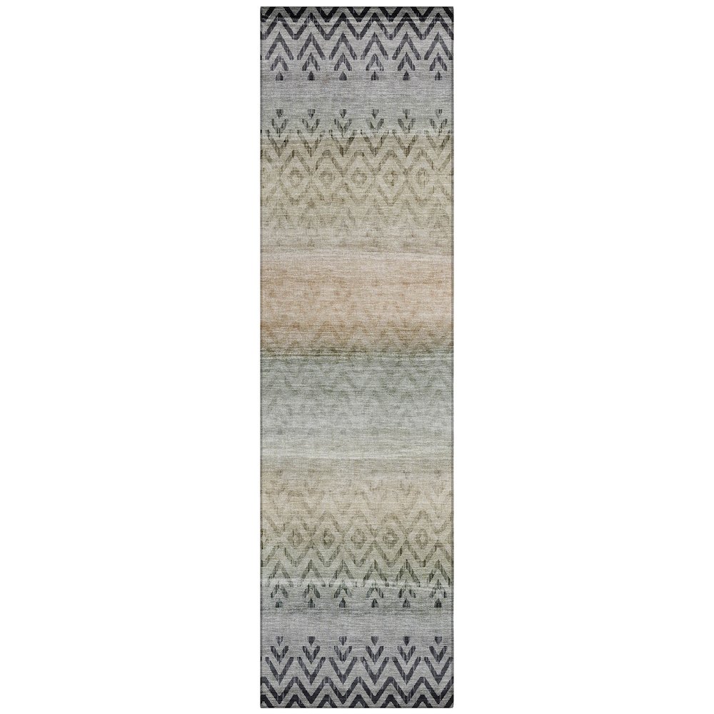 Machine Washable Indoor/Outdoor Chantille ACN2042 Gray 2'3" x 7'6" Runner Rug. Picture 1