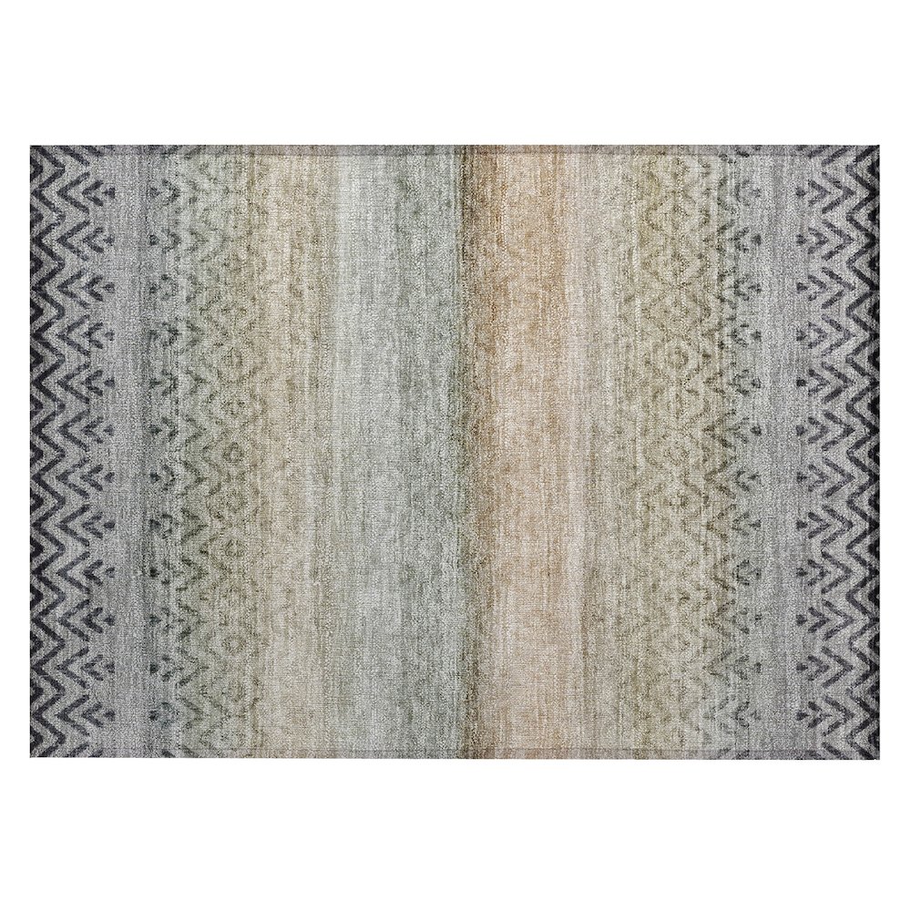 Machine Washable Indoor/Outdoor Chantille ACN2042 Gray 1'8" x 2'6" Rug. Picture 1