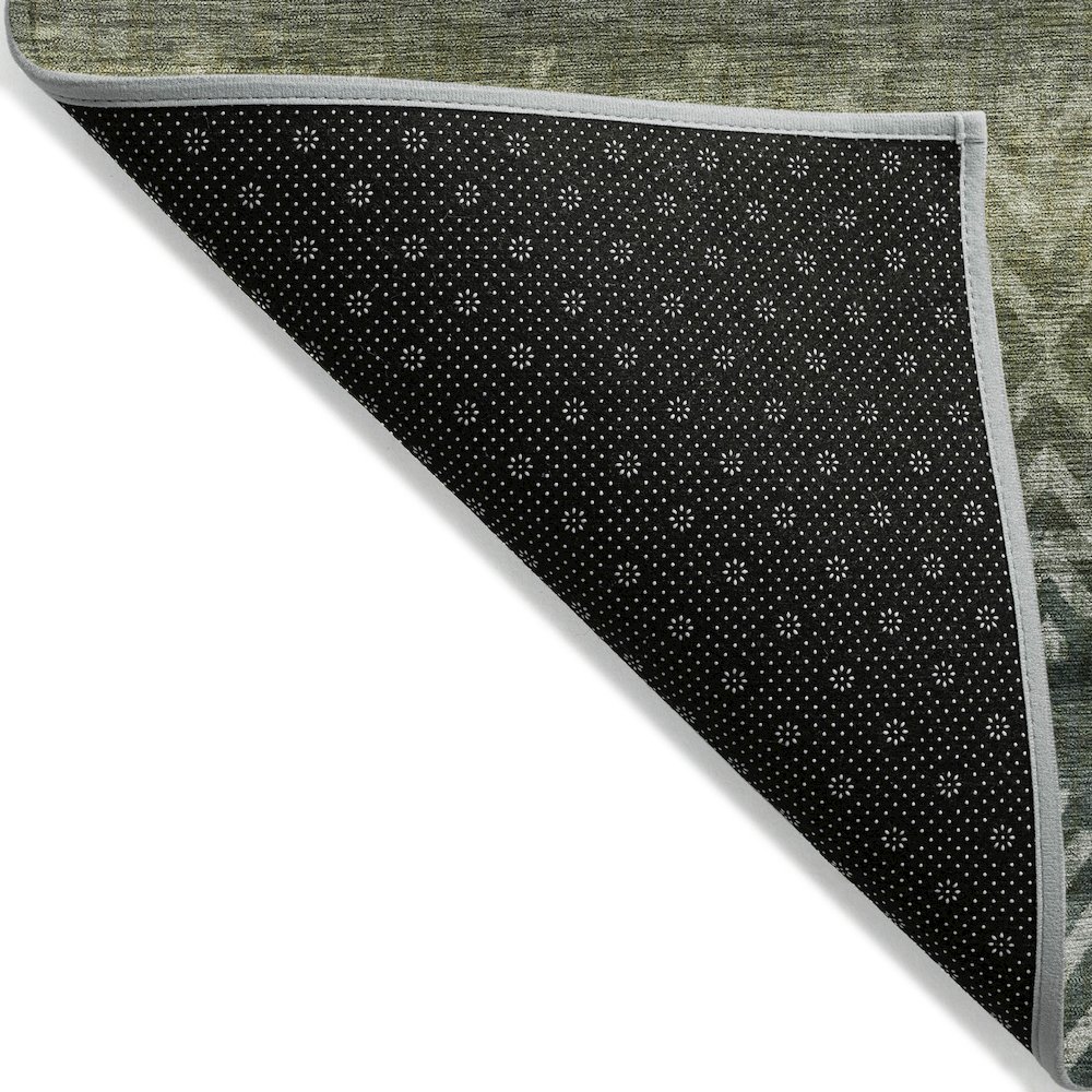 Machine Washable Indoor/Outdoor Chantille ACN2042 Green 1'8" x 2'6" Rug. Picture 2