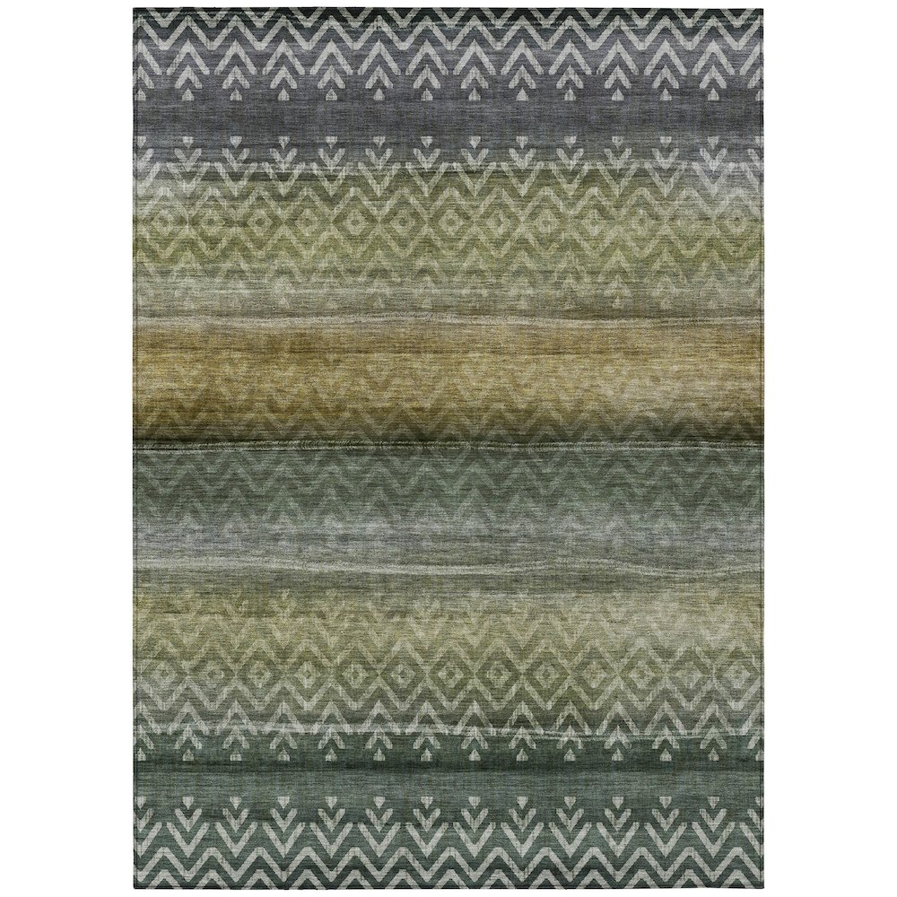 Machine Washable Indoor/Outdoor Chantille ACN2042 Green 2'6" x 3'10" Rug. Picture 1