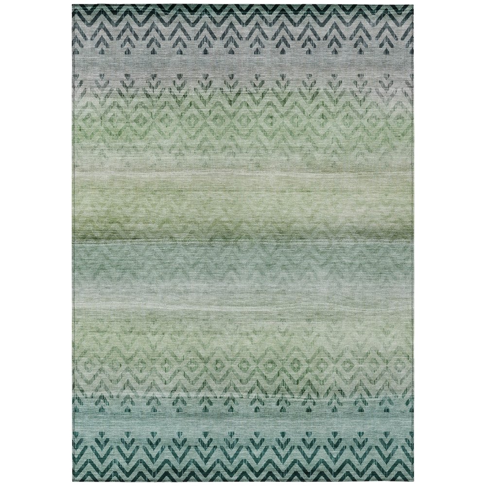 Machine Washable Indoor/Outdoor Chantille ACN2042 Teal 2'6" x 3'10" Rug. Picture 1