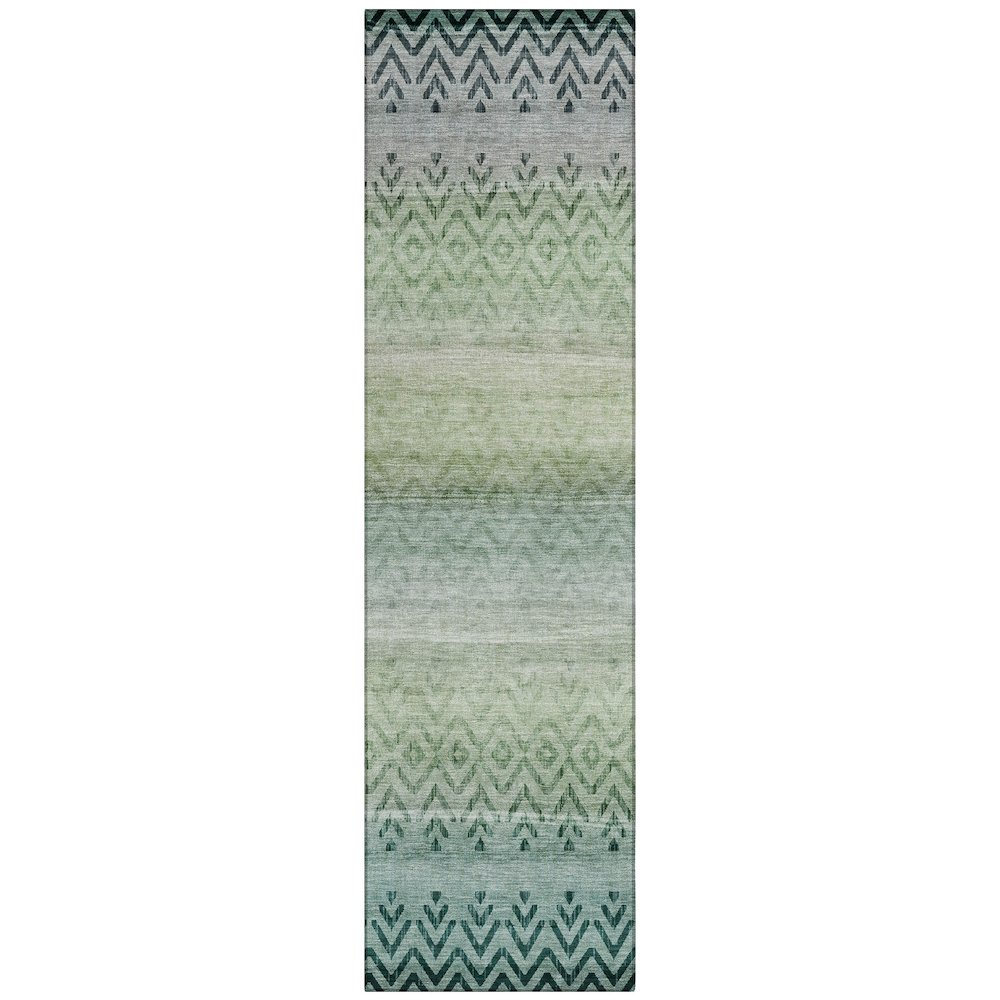 Machine Washable Indoor/Outdoor Chantille ACN2042 Teal 2'3" x 7'6" Runner Rug. Picture 1