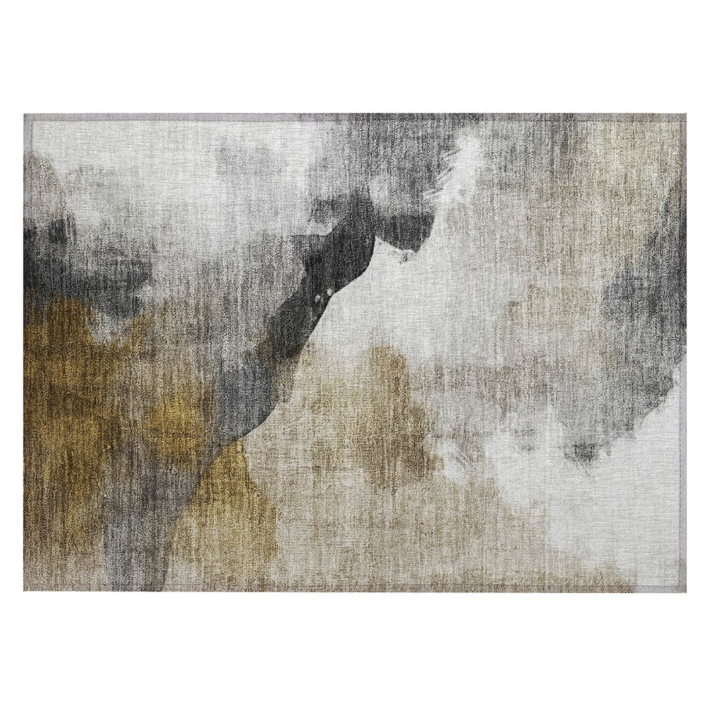 Machine Washable Indoor/Outdoor Chantille ACN2043 Brown 1'8" x 2'6" Rug. Picture 1