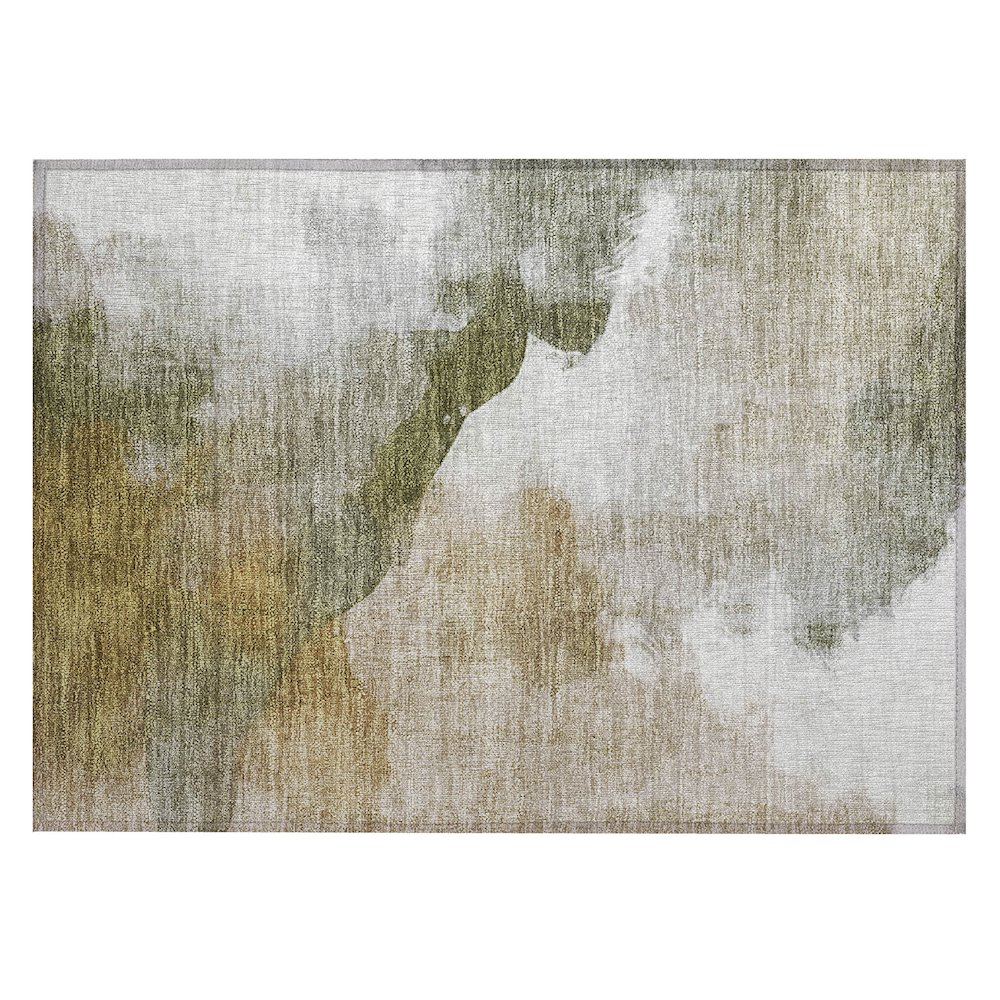 Machine Washable Indoor/Outdoor Chantille ACN2043 Green 1'8" x 2'6" Rug. Picture 1
