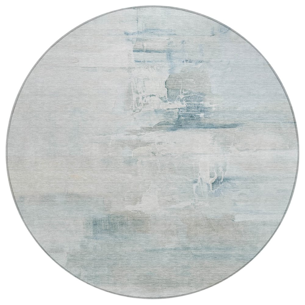 Machine Washable Indoor/Outdoor Chantille ACN2044 Sky 8' x 8' Round Rug. Picture 1