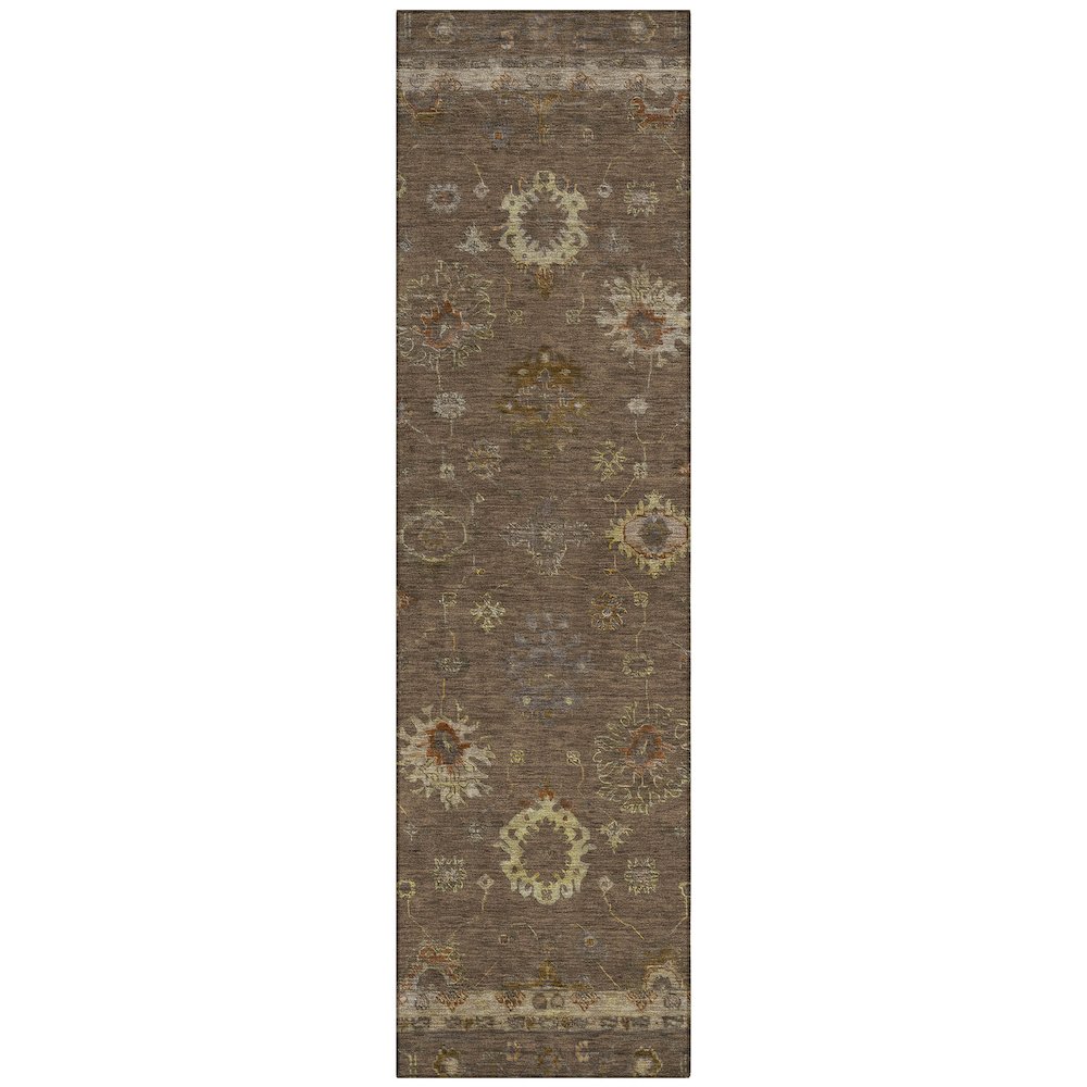 Machine Washable Indoor/Outdoor Chantille ACN2045 Chocolate 2'3"x7'6" Runner Rug. Picture 1