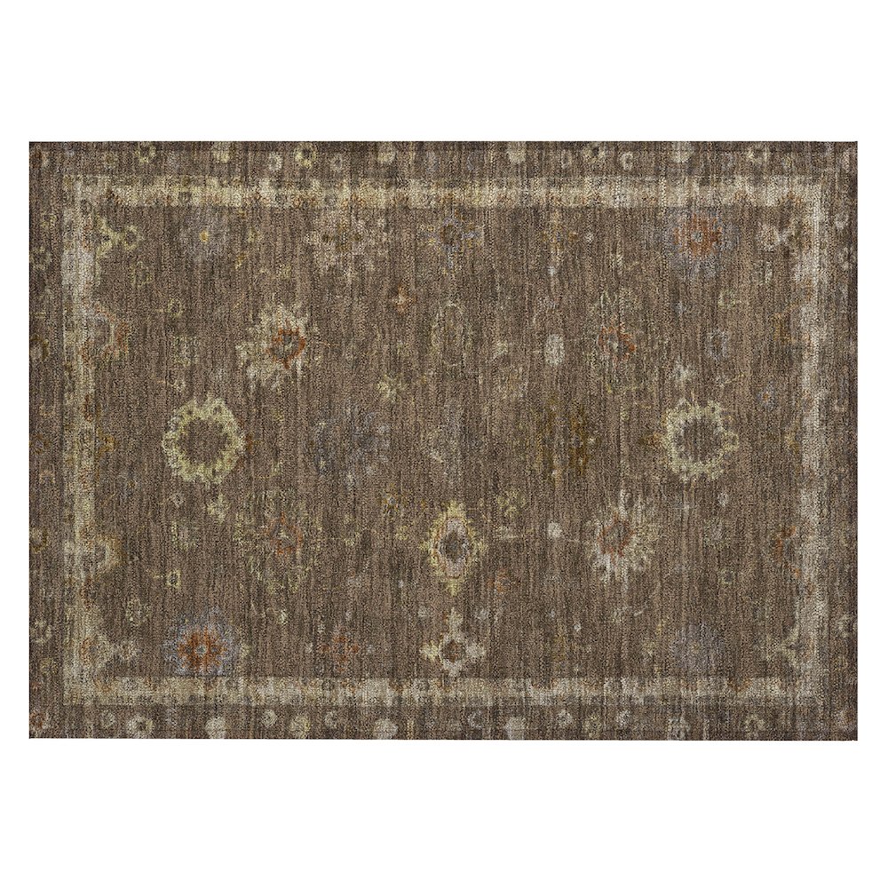 Machine Washable Indoor/Outdoor Chantille ACN2045 Chocolate 1'8" x 2'6" Rug. Picture 1
