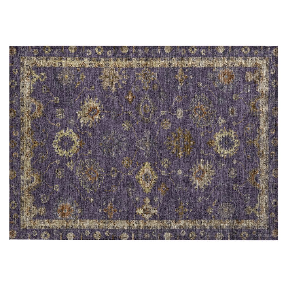 Machine Washable Indoor/Outdoor Chantille ACN2045 Eggplant 1'8" x 2'6" Rug. Picture 1