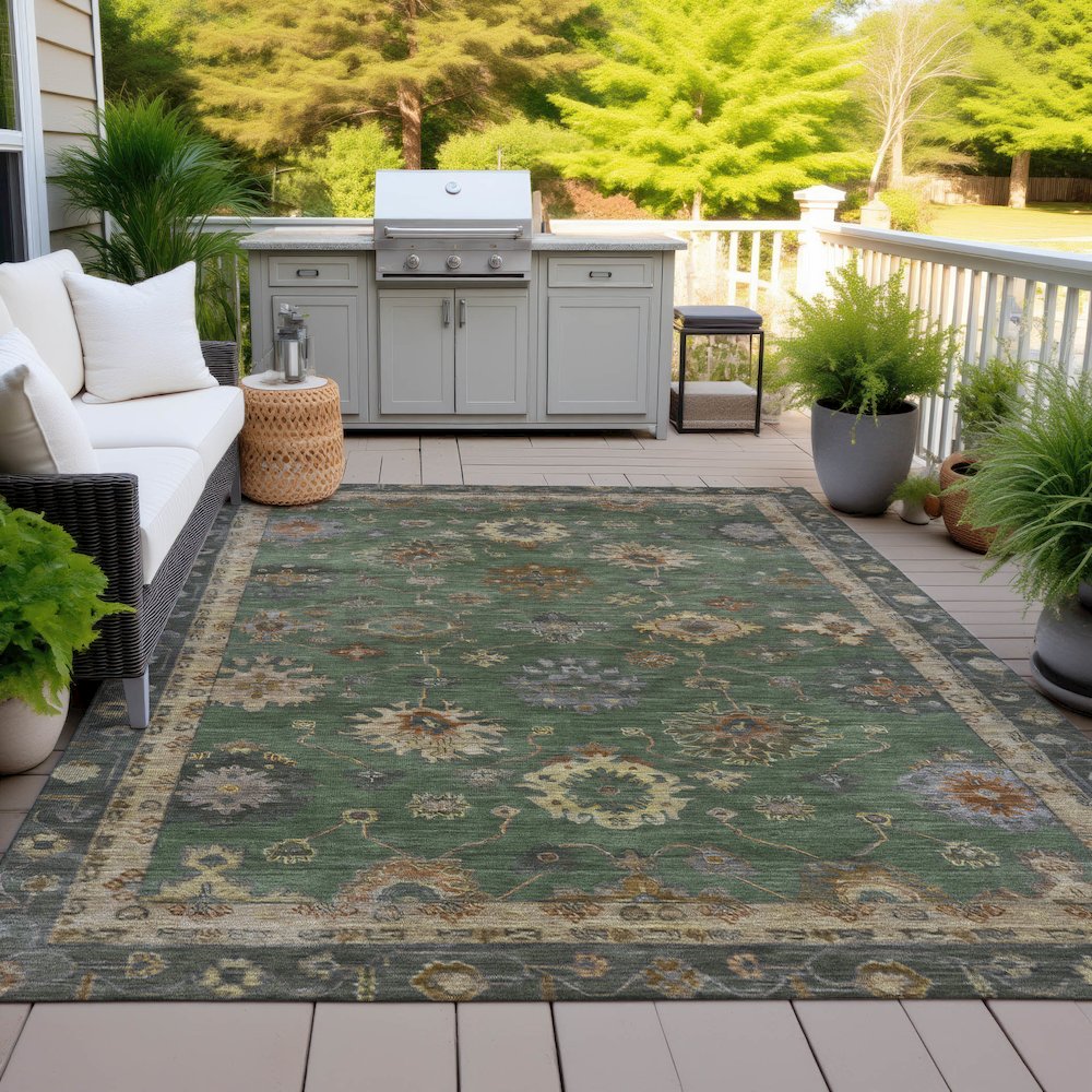 Machine Washable Indoor/Outdoor Chantille ACN2045 Fern 2'6" x 3'10" Rug. Picture 7