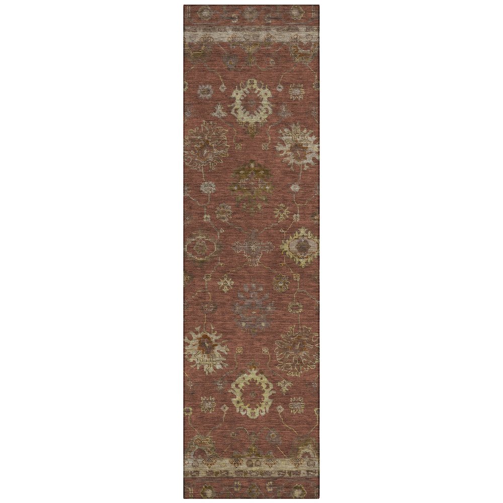 Machine Washable Indoor/Outdoor Chantille ACN2045 Paprika 2'3" x 7'6" Runner Rug. Picture 1