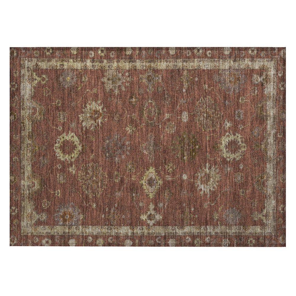 Machine Washable Indoor/Outdoor Chantille ACN2045 Paprika 1'8" x 2'6" Rug. Picture 1