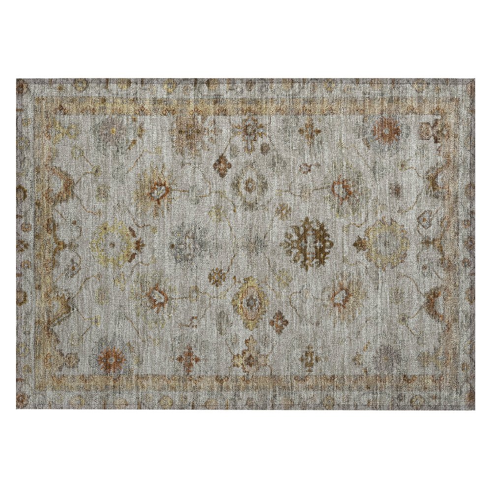 Machine Washable Indoor/Outdoor Chantille ACN2045 Taupe 1'8" x 2'6" Rug. Picture 1