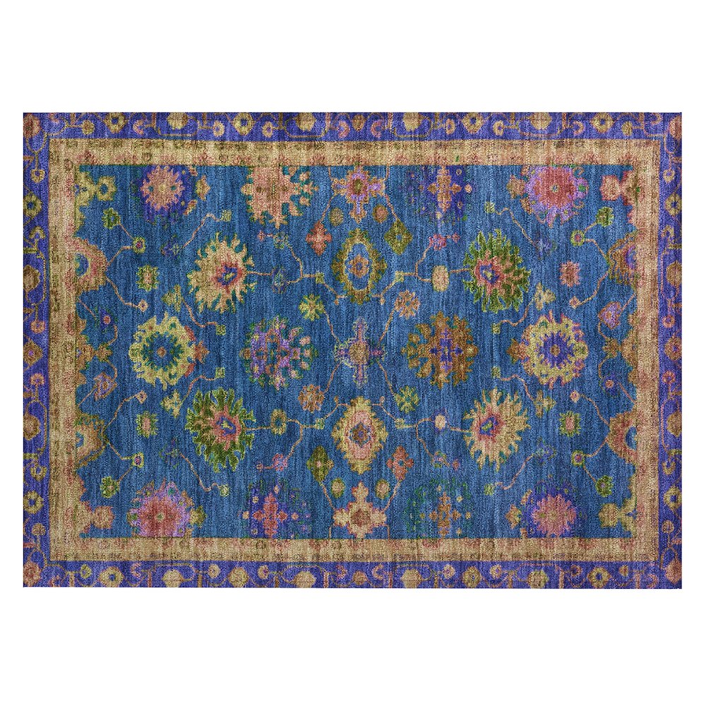 Machine Washable Indoor/Outdoor Chantille ACN2046 Blue 1'8" x 2'6" Rug. Picture 1