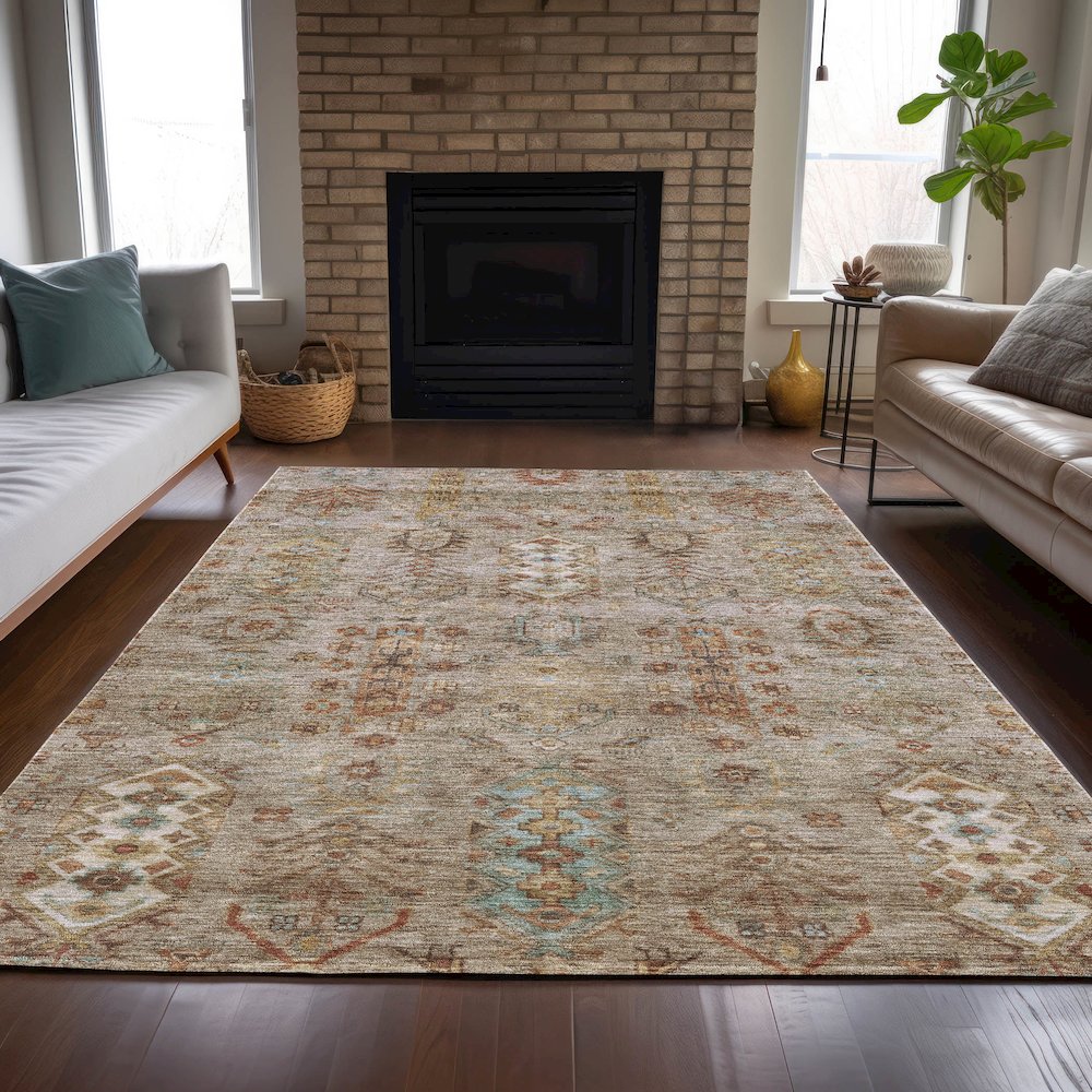 Machine Washable Indoor/Outdoor Chantille ACN2047 Beige 2'6" x 3'10" Rug. Picture 6